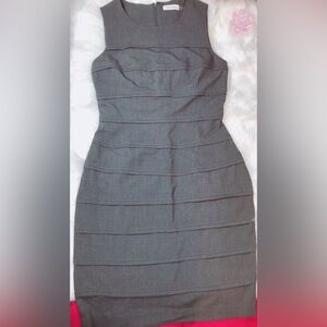 Calvin Klein Grey Sleeveless Pencil Dress